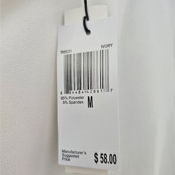 Tahari NWT Women's Top Size M Classic Minimalist V-Neck White Blouse Lightweight - Picture 10 of 16